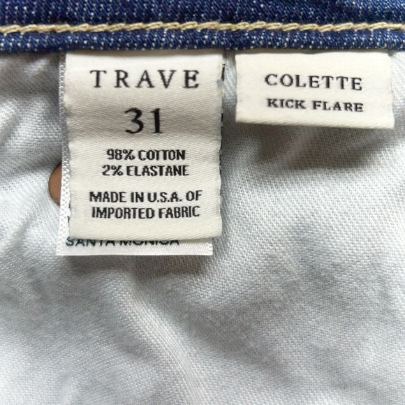 TRAVE Colette Kick Flare High Rise Raw Hem Jeans Size 31 - Picture 4 of 7
